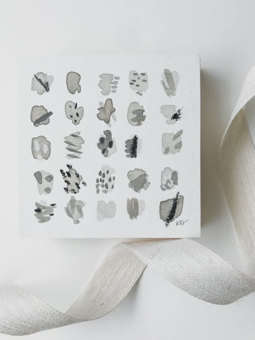 Neutral Toned Painting mounted to Wood | Oil And Acrylic Painting in Paintings by Kait De Wolff