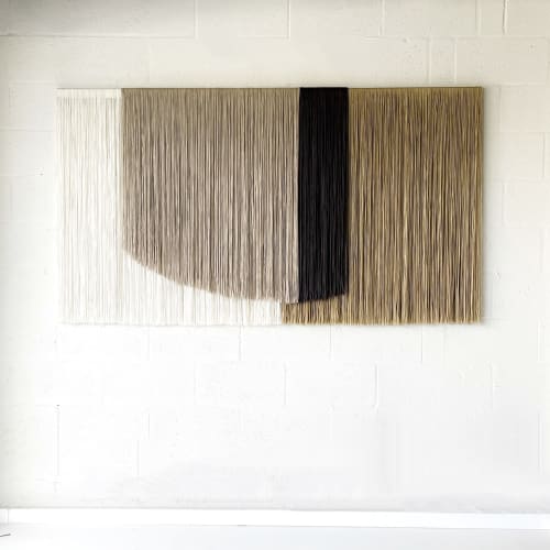 Layered Fiber Canvas No. 2 Rounded | Tapestry in Wall Hangings by Vita Boheme Studio