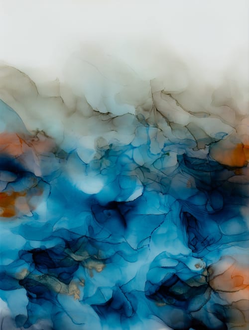'Oyster IX' - Luxury Abstract Resin Artwork | Paintings by Christina Twomey Art + Design