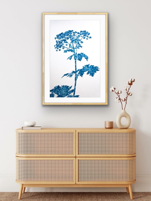 Summer Woods III: 40 x 26" original cyanotype painting | Watercolor Painting in Paintings by Christine So