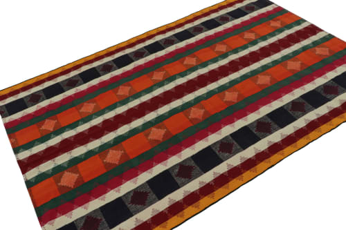 Vintage Afghani tribal Kilim rug, with Geometric patterns | Rugs by Rug and Kilim