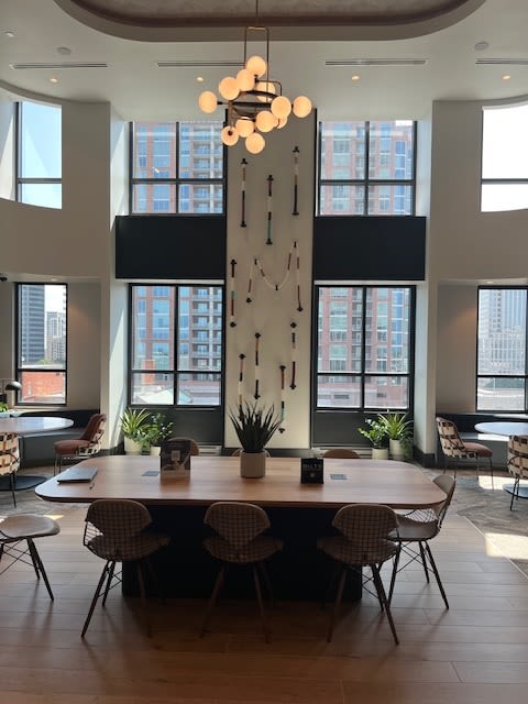 Vertical Painted Ropes | Wall Sculpture in Wall Hangings by Cassandra Smith | Momentum Midtown in Atlanta