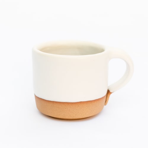 White Modern Coffee Mug | Drinkware by Tina Fossella Pottery