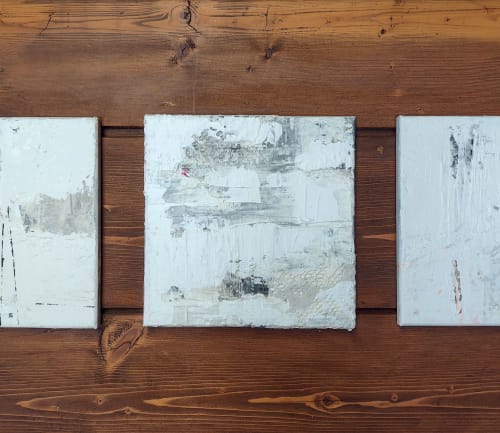 Intensely Textural Mixed Media Painting in Light Neutrals | Mixed Media by Everything Eventually Studio