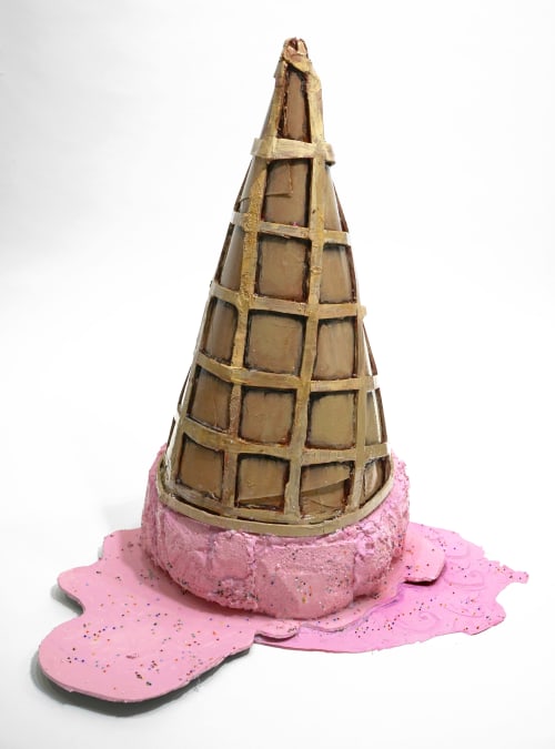 Melting Ice Cream Cone (SOLD) | Sculptures by Diane Gelman | The Silos at Sawyer Yards in Houston
