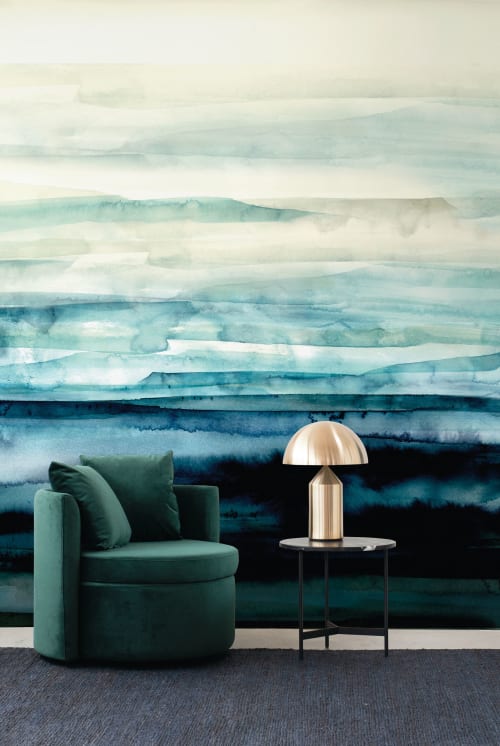 Sediment Wallpaper - Turquoise | Wall Treatments by Emma Hayes