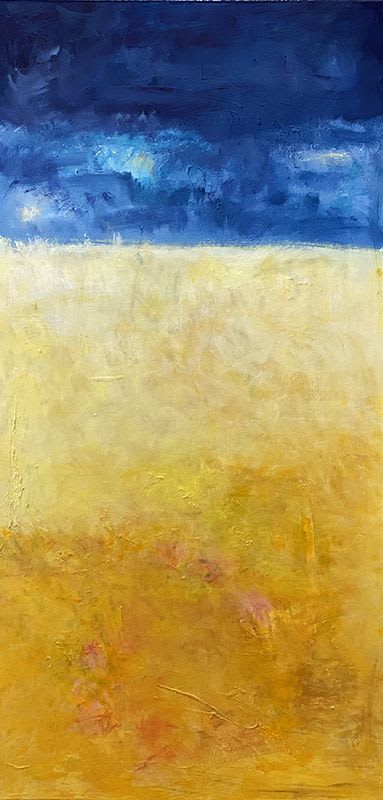 Heart of Gold Oil Abstract | Oil And Acrylic Painting in Paintings by Strokes by Red - Red (Linda Harrison)