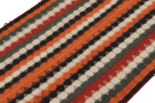 Vintage Persian Kilim in Orange and Multicolor Stripes | Rugs by Rug a
