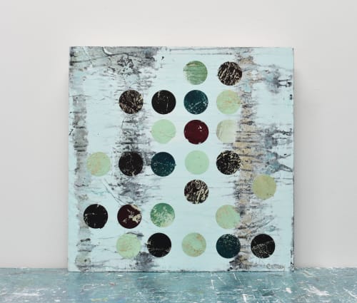 Oil Rings Mixed Media Painting on Wood Panel | Mixed Media by Lisa Fine Art