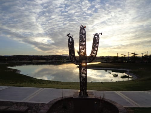 Spirit of the Saguaro | Public Sculptures by Don Kenworthy | Fountain Lake in Fountain Hills