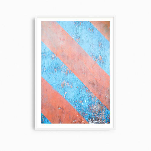 Colorful geometric art, "Red and Blue Stripes" abstract | Photography by PappasBland