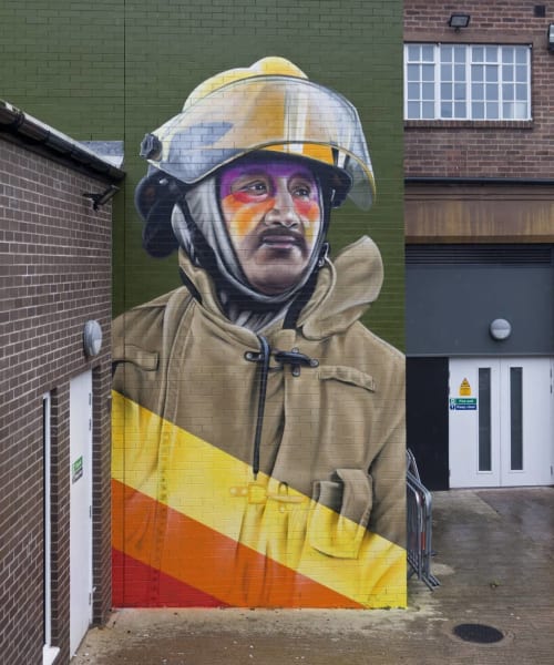 Bombero Silvestre | Street Murals by Tymon de Laat | Old Fire Station in Carlisle