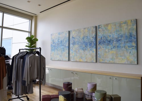 Four Seasons Spa Abstract Triptych | Paintings by Jennifer Hayes | Spa and Salon at Four Seasons Hotel St. Louis in St. Louis