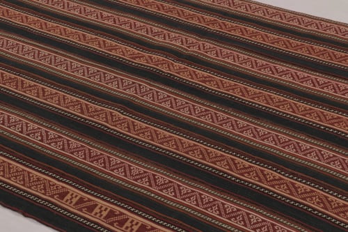 Vintage Persian Kilim, Vertical Stripes with Nomadic | Area Rug in Rugs by Rug and Kilim