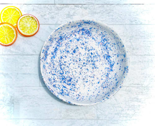 White And Blue Round Pasta Bowls | Ceramic Plates by Nori’s Wishes Studio