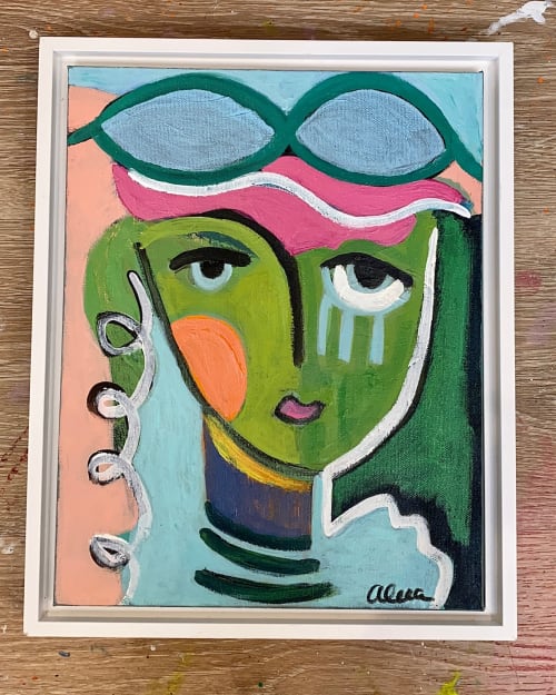 "Sasha" Original Abstract Face Painting by Aleea Jaques | Oil And Acrylic Painting in Paintings by Aleea Jaques - Aleea Art Studio