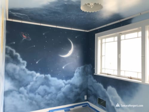 Night and Day themed nursery mural | Murals by Art by Tamara Hergert
