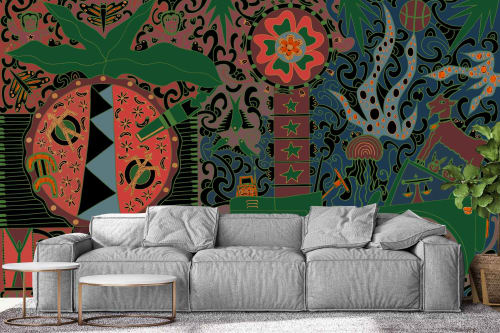 Groovy Green | Wallpaper by Cara Saven Wall Design