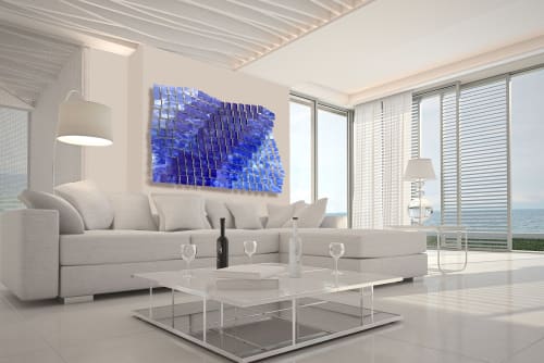 "Coast 2 Coast" Glass and Metal Wall Art Sculpture | Wall Sculpture in Wall Hangings by Karo Studios