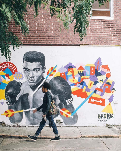 Muhammad Ali Mural | Street Murals by Brolga | Joe's Pizza in New York