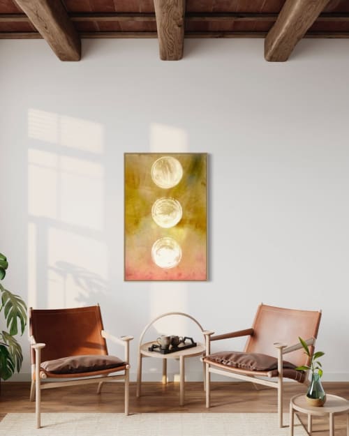 Many faces of the moon- abstract soak stain earthy colors an | Oil And Acrylic Painting in Paintings by Elisa Niva