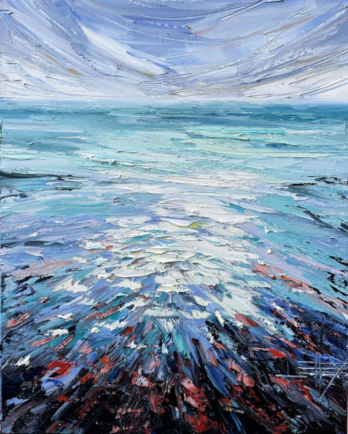Coral Tides | Oil And Acrylic Painting in Paintings by Lisa Elley ART