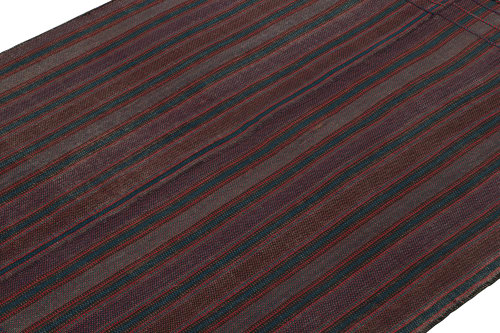Vintage Persian Kilim in Purple, Red and Blue Stripes | Rugs by Rug a