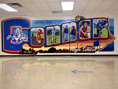 Greetings from Conner High School | Murals by Christian Dallas Art | Conner High School in Hebron