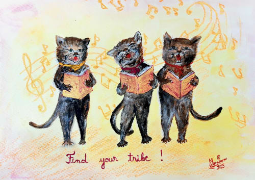 Find your tribe | Oil And Acrylic Painting in Paintings by Elena Parau