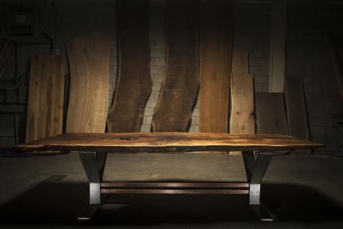 Live Edge Claro Walnut Table | Tables by AMBROZIA | Ste-Anne Residence in Montreal