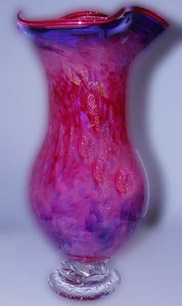 Custom Glass Urn | Vases & Vessels by White Elk's Visions in Glass - Glass Artisan, Marty White Elk Holmes & COO, Jo Pierce