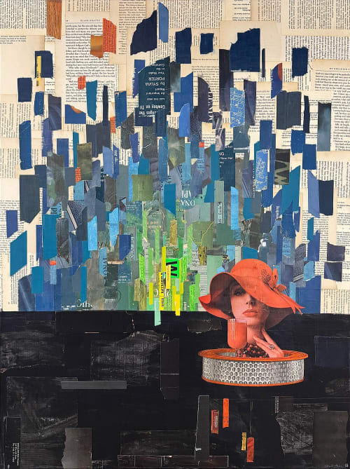 Color Field IV Blue | Collage in Paintings by Glen Gauthier