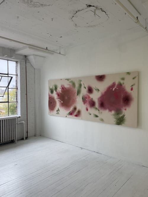 Windy Garden | Oil And Acrylic Painting in Paintings by Sarah Nicole