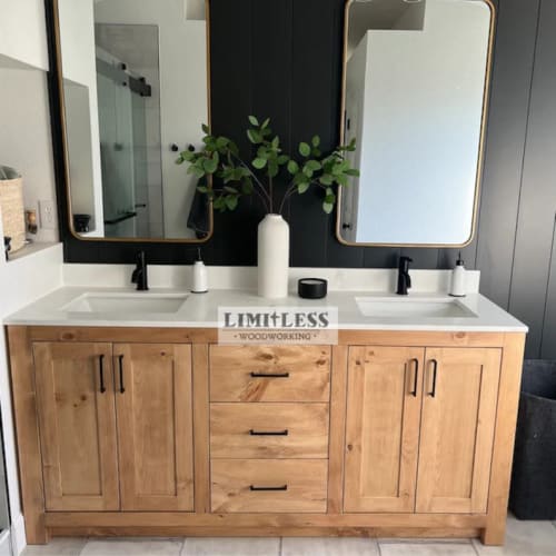 Model #1061 - Custom Double Sink Vanity | Furniture by Limitless Woodworking