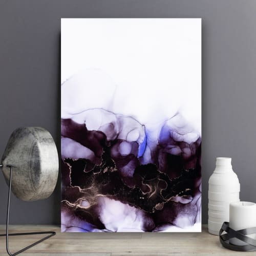 'BLACK ORCHID IV' - Epoxy Resin Black and White Abstract | Paintings by Christina Twomey Art + Design