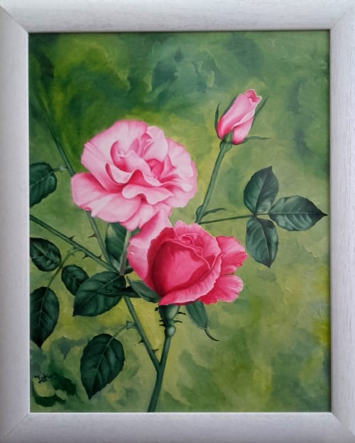 The Roses | Oil And Acrylic Painting in Paintings by Ostin Art