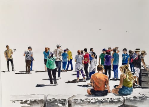 Untitled, Vista Crowd 2 | Oil And Acrylic Painting in Paintings by Arran Harvey | San Francisco in San Francisco