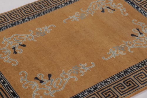 Rug & Kilim’s Chinese Art Deco Rug, Brown with Greek Key | Rugs by Rug and Kilim