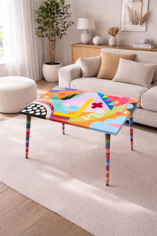 Funky Abstract Epoxy Resin Coffee Table,Colorful Boho Decor | Tables by Epoxy Coffee Table Shop