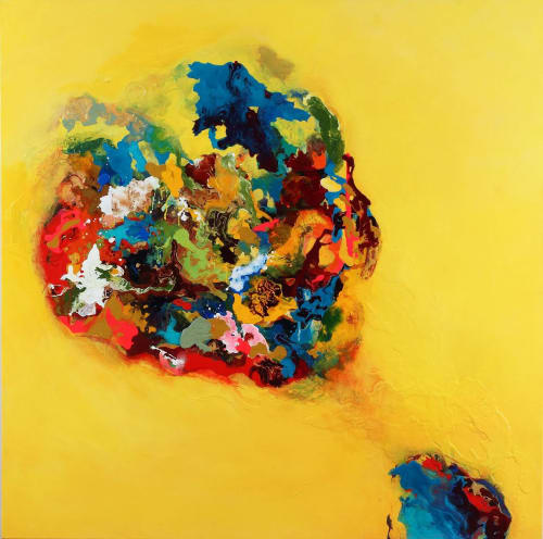 Yellow Abstract Painting | Mixed Media by Elyse Martin Large Abstract Paintings