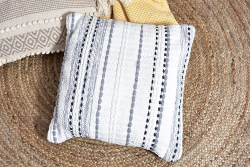 Charlotte Boho Artisanal woven Handloom Cushion Cover_ | Pillows by Humanity Centred Designs