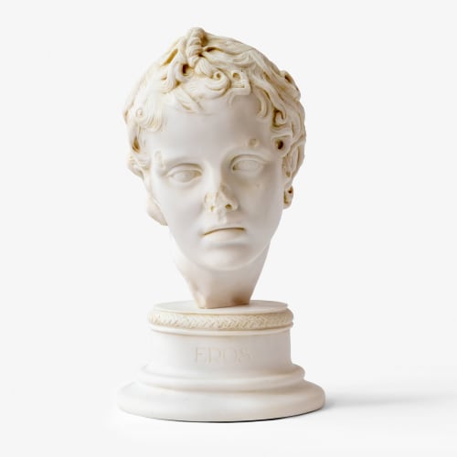 Eros Bust Small Sculpture Made with Compressed Marble Powder | Sculptures by LAGU