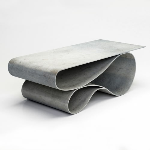 Whorl Console in Concrete Canvas | Coffee Table in Tables by Neal Aronowitz