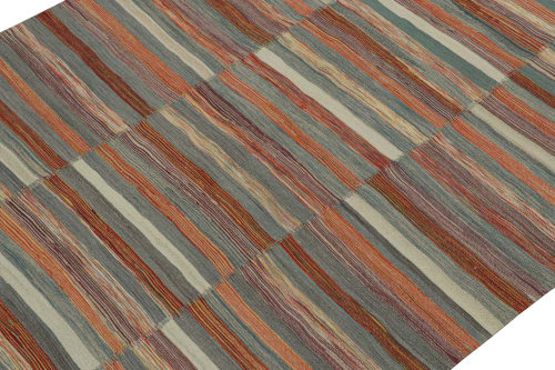 Vintage Persian Kilim in Panel-Weave with Polychromatic | Area Rug in Rugs by Rug and Kilim