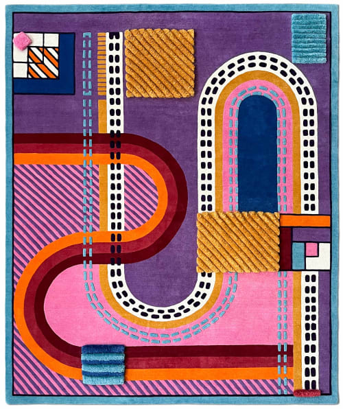 Colorful rug Modern Geometric Pattern - Abstraction III.I | Small Rug in Rugs by Atelier Tapis Rouge