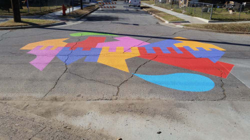 Clasp | Street Murals by Holey Kids | McKinley Park in Oklahoma City