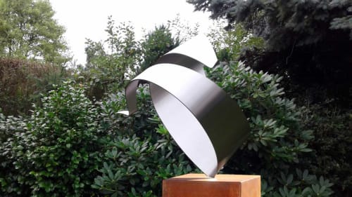 Abstract Stainless Steel Sculpture - Heart | Public Sculptures by Jeroen Stok