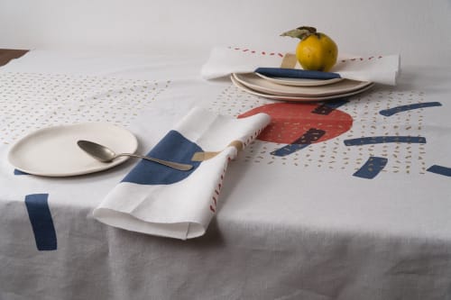 BOJA Linen Tablecloth + Napkins | Tableware by Vilenica Studio