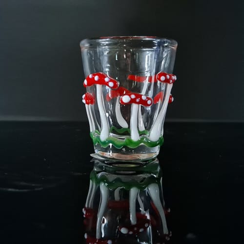 Amanita Mushroom Shot Glass | Drinkware by Sunshine Glass Gifts