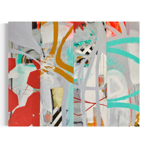 Poppy Stitch | Oil And Acrylic Painting in Paintings by Sarah Finucane